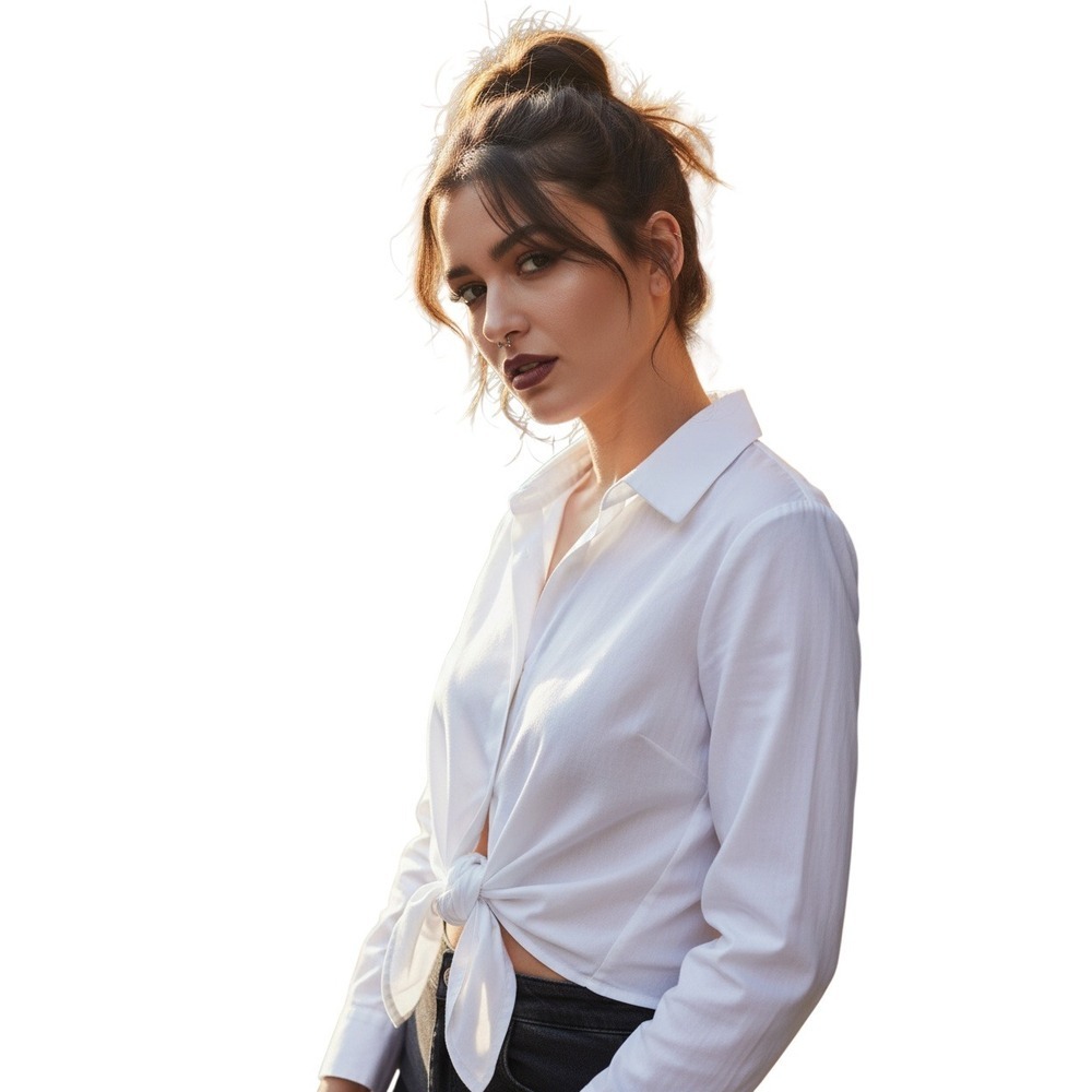 Faithfull The Brand White Cotton Tie Front Blouse Boho Romantic Womens M